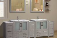 Bathroom vanity cabinet with double sinks and lots of storage